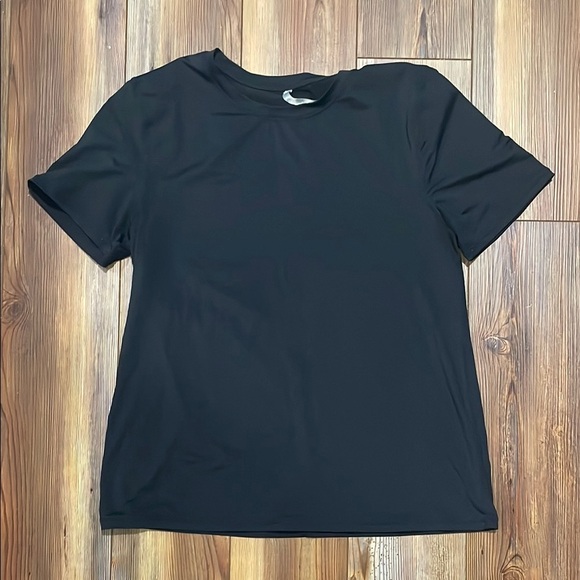 Fabletics Black Crew Neck Short Sleeve Workout T Top Size L - Picture 1 of 4